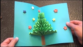 DIY 3D Christmas Pop Up Card  Very Easy  How to make  TCraft [upl. by Araldo]