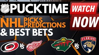 NHL Predictions Picks amp Odds  Red Wings vs Hurricanes  Wild vs Panthers  PuckTime Jan 19 [upl. by Arretnahs]