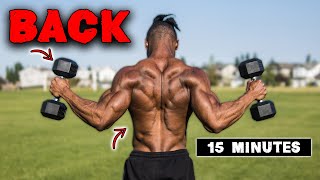 15 MINUTE LIGHTWEIGHT DUMBBELL BACK WORKOUT [upl. by Daht697]