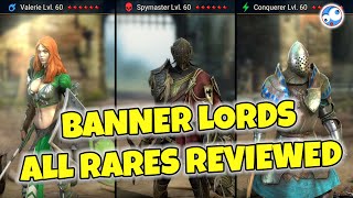 Banner Lords  All Rares reviewed in DETAIL  Who to build to 40 50 and 6 stars [upl. by Cantone]