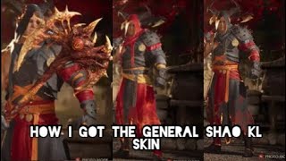 MK1 How I Got My General Shao Kombat League Skin… [upl. by Yesoj]