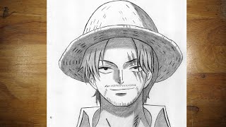 How to Draw Shanks from One Piece  StepByStep Drawing Tutorial [upl. by Ainolopa]