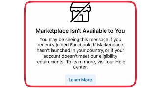 Facebook  Fix Marketplace Isnt Available to You Problem Solve [upl. by Ettevroc221]