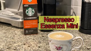 NESPRESSO ESSENZA MINI  Making a Starbucks Cappuccino [upl. by Iahs]