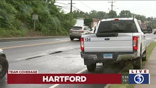 VIDEO Crews working to fixed collapsed road in Hartford [upl. by Cecily]