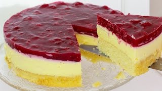 Himbeer Schmand Kuchen  Schmandkuchen mit Himbeeren  Schmand Torte [upl. by Ellinej403]