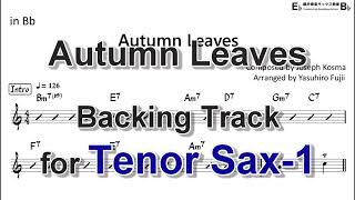 Autumn Leaves  Backing Track with Sheet Music Take1 Revised [upl. by Rahal]