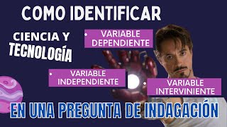 🚀VARIABLE INDEPENDIENTE DEPENDIENTE E INTERVINIENTE 😎INDAGA MEDIANTE METODOS CIENTIFICOS  CyT [upl. by Ayimat747]