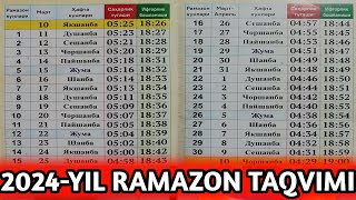 RAMAZON TAQVIMI 2024 YIL РАМАЗОН ТАКВИМИ 2024 ЙИЛ Ramazon taqvimi 2024 [upl. by Arammat840]