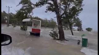 Flooding from Cyclone Batsirai at Anse la Raie Mauritius [upl. by Artus]