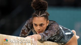 Hezly Rivera fights through beam in Olympic debut in Paris  Paris Olympics  NBC Sports [upl. by Dove740]