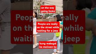 people are really on the street waiting for a jeepney to go commuterwalkthrough philippines [upl. by Adabel]