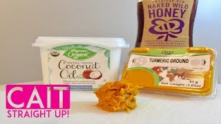 DIY Turmeric Face Mask Recipe  Fight Acne Dark Circles  Get Brighter Skin  Cait Straight Up [upl. by Annaliese]