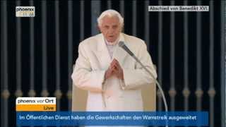 Letzte Generalaudienz von Papst Benedikt XVI  VOR ORT vom 27022013 [upl. by Wesle]