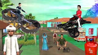 Gareeb ka Flying bicycle Street Food Hindi Kahani Hindi Moral Stories New Funny Comedy Video [upl. by Addie]