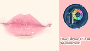 HOW TO DRAW ✨JUICY✨ LIPS IN MY STYLE 👄🍮 [upl. by Jelena]