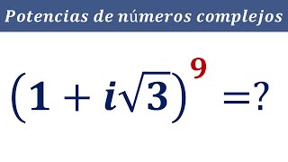 Número complejo en forma binomica polar elevado a una potencia Números complejos 1  i raiz 3 9 [upl. by Anitsirhcairam]