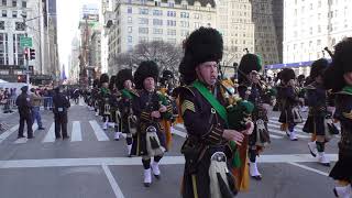 St Patricks Day Parade2019NYCNYPD Emerald Society Pipes and Drums BandNYCParadelife [upl. by Araed438]