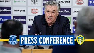 LIVE EVERTON V LEEDS UNITED PRESS CONFERENCE  CARLO ANCELOTTI PREVIEWS PREMIER LEAGUE MW10 [upl. by Gustaf]