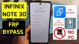 Infinix Note 30 30i X6833B X6831 X669 Frp Bypass Android 13Google Account Remove Without Pc [upl. by Morra]