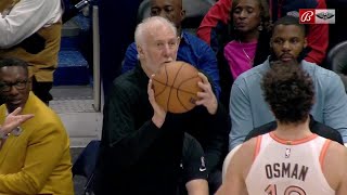 Gregg Popovich puts up a shot after Brandon Ingram passes him the ball 🤣  NBA on ESPN [upl. by Haronid153]