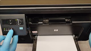 HOW TO PRINT SELF TEST PAGE ON HP LASERJET M1132 MFP [upl. by Aeynod]