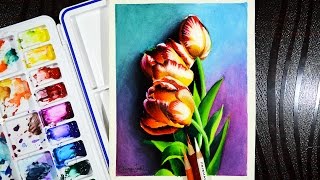 How to paint flowers with watercolor  Some basic tips [upl. by Rodman]