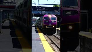 Fast MBTA Train Passes South Attleboro With Horn Salute railfanning train railroad mbta [upl. by Guadalupe]