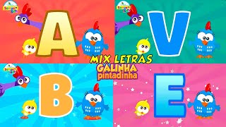 MIX LETRAS GALINHA MINI  atividade AEIOU  ABCD [upl. by Analad441]