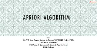 Apriori Algorithm in Data Mining [upl. by Mcgray]