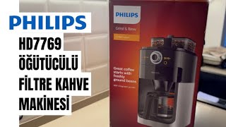 PHILIPS HD7769 Öğütücülü Filtre Kahve Makinesi Kutu Açılımı ve İnceleme [upl. by Etan42]