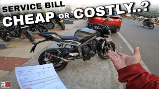 Is this Superbike Maintenance Costly 10000kms SERVICE BILLTriumph Street Triple [upl. by Zumstein94]