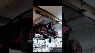 Barbie Jeep Storage powerwheels garagestorage hoistcrane [upl. by Debbie]