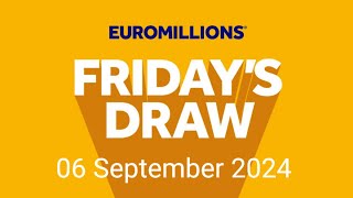 EuroMillions  Tirage My Million du 6 septembre 2024  Tirage du vendredi [upl. by Sax43]