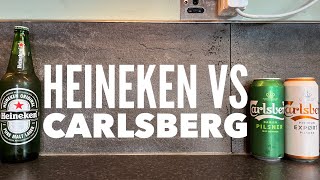 Carlsberg Pilsner Vs Carlsberg Export Pilsner Vs Heineken Pure Malt Lager [upl. by Jasper]