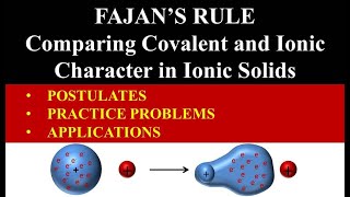 Chemical Bonding  Fajans RULE  Covalent Character in Ionic Compounds  JEE NEET [upl. by Godliman220]