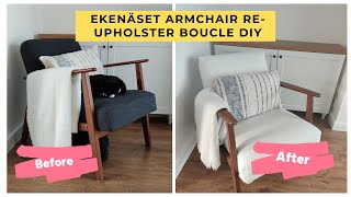 EKENÄSET Armchair Reupholster DIY Boucle [upl. by Asilad]