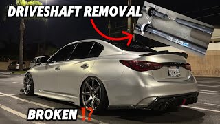 How to remove and install Fbo e85 tune q50 30t Driveshaft [upl. by Aniaz826]