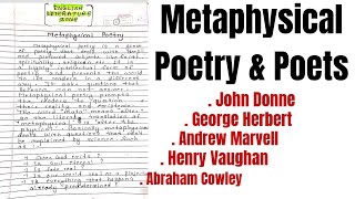 Metaphysical poetry  Metaphysical Poets  Metaphysical poetry In English literature [upl. by Roybn913]