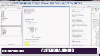 sound speech recording using microphone with matlab for speech processing recognition [upl. by Fallon675]