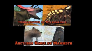 DBWC “If Dinosaurs Could Talk” Titanoceratops VS Hylaeosaurus amp Arctodus Simus VS Mammoth [upl. by Senalda]