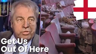 At The Theatre in London When Roof Collapses  Get Us Out Of Here Travel Show London Part 2 [upl. by Jay]