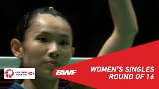 R16  WS  TAI Tzu Ying TPE 1 vs Beiwen ZHANG USA  BWF 2019 [upl. by Brasca]