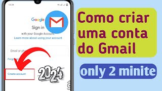 Como criar uma conta do Gmail sem número de telefone 2024gmail criar conta [upl. by Oludoet]