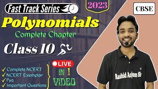 Polynomials Class 10  Fast Track Series  CBSE Exam 2023  Complete Chapter  One Shots  live [upl. by Estrella]