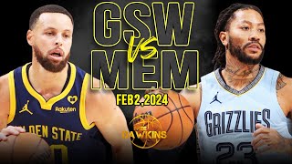 Golden State Warriors vs Memphis Grizzlies Full Game Highlights  February 2 2024  FreeDawkins [upl. by Ernestine]