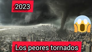 tornados más devastadores captados en cámara este 2023  un desastre natural devastador arrasó todo [upl. by Korb]