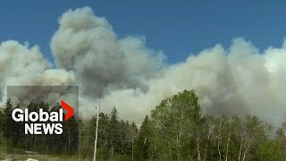 Nova Scotia wildfire Residents evacuate as blaze spreads in Tantallon houses engulfed in flames [upl. by Latrice]