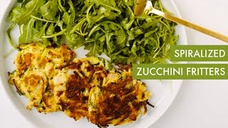 Spiralized Zucchini Fritters  Spiralizer Recipe [upl. by Lyall]