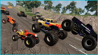 Epic High Speed Monster Truck Jumps And Crashes 06 beamngdrive monster usa beamngdrivecrashes [upl. by Carole]